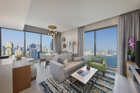 1 Bedroom Flat for Rent in Al Majaz, Sharjah - Luxurious Furnished One Bedroom Corner Apartment