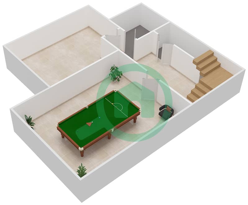 المخططات الطابقية لتصميم النموذج FRONTIER فیلا 5 غرف نوم - بحيرات سيينا Basement interactive3D