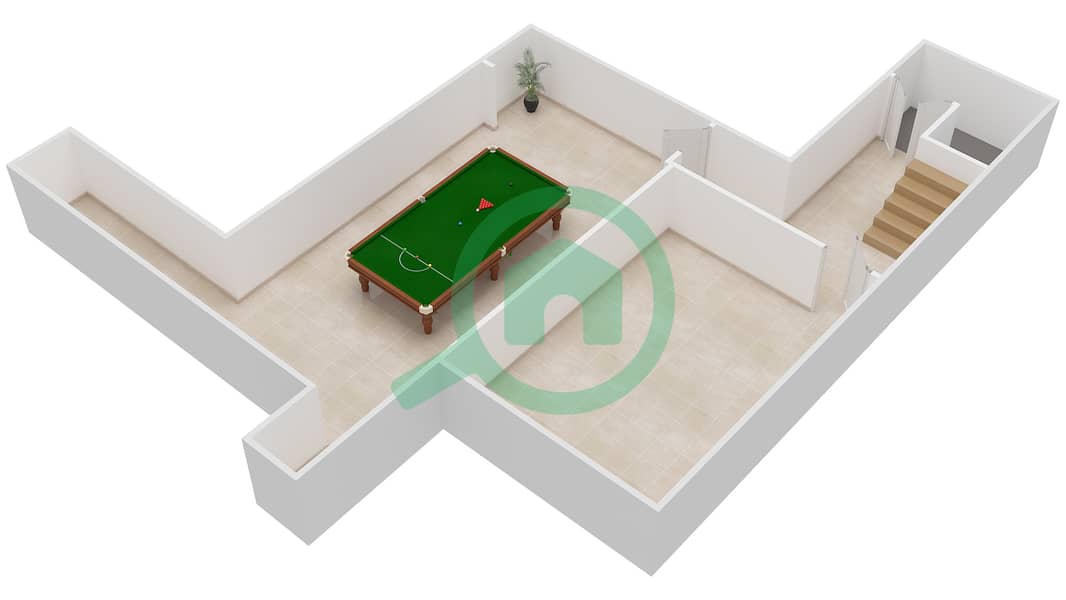 المخططات الطابقية لتصميم النموذج ROYAL فیلا 4 غرف نوم - بحيرات سيينا Basment interactive3D