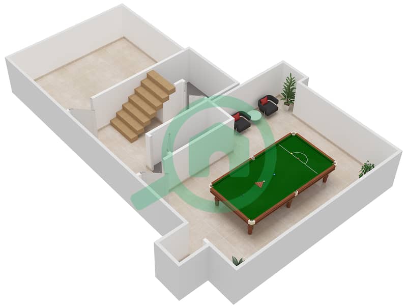 المخططات الطابقية لتصميم النموذج VISTA فیلا 4 غرف نوم - بحيرات سيينا Basement interactive3D