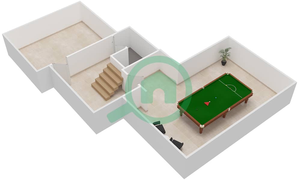 المخططات الطابقية لتصميم النموذج SERENA 1 فیلا 5 غرف نوم - بحيرات سيينا Basment interactive3D