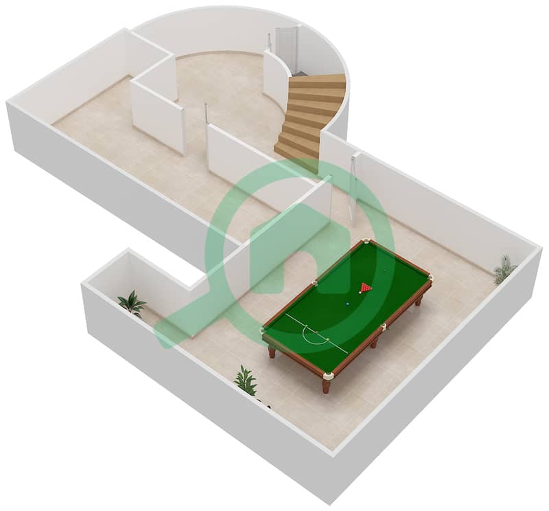 المخططات الطابقية لتصميم النموذج SIENA فیلا 5 غرف نوم - بحيرات سيينا Basment interactive3D