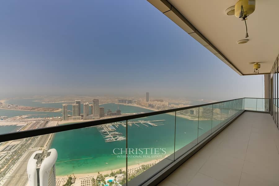 位于迪拜码头，海洋塔楼 5 卧室的顶楼公寓 25000000 AED - 5887345