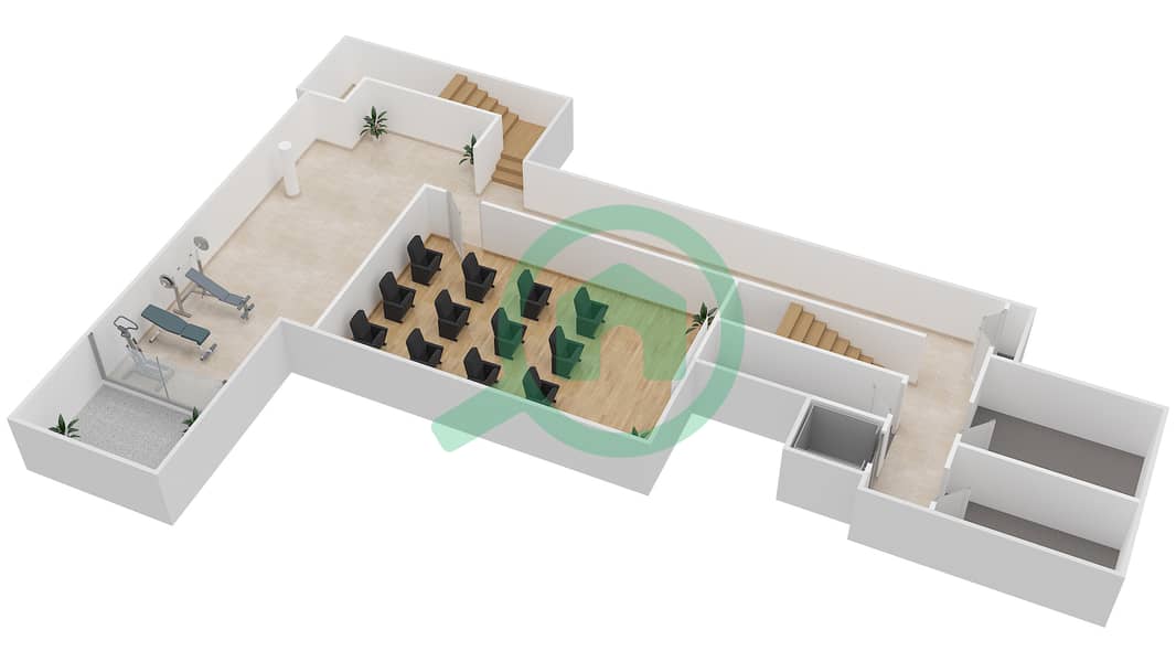 哈特兰别墅区 - 6 卧室别墅类型6C戶型图 Basement interactive3D