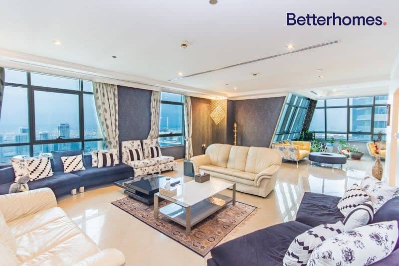 位于迪拜码头，滨海皇冠塔楼 5 卧室的顶楼公寓 5600000 AED - 5897249