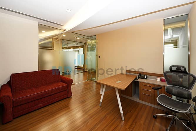 A Spacious Fitted and  Furnished office with Marble floor