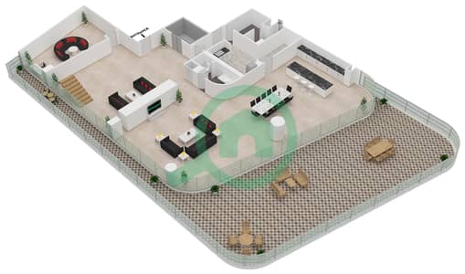 المخططات الطابقية لتصميم الوحدة 7-602 شقة 4 غرف نوم - قصر 7