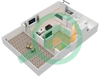 Азизи Стар - Апартамент 1 Спальня планировка Единица измерения 9 FLOOR 01