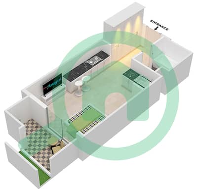 المخططات الطابقية لتصميم الوحدة 25 FLOOR 01 شقة استوديو - عزيزي ستار