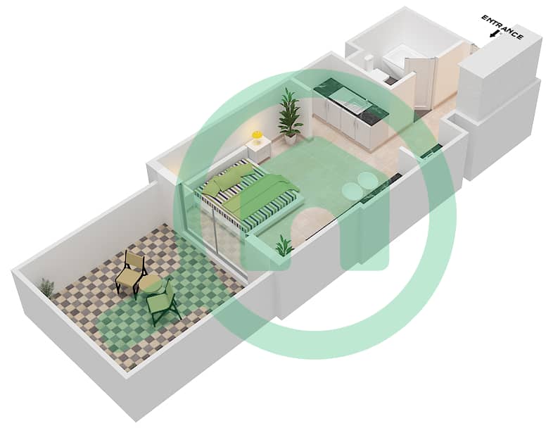 Azizi Star - Studio Apartment Unit 4,8,14,17A FLOOR 01 Floor plan Floor 01 interactive3D