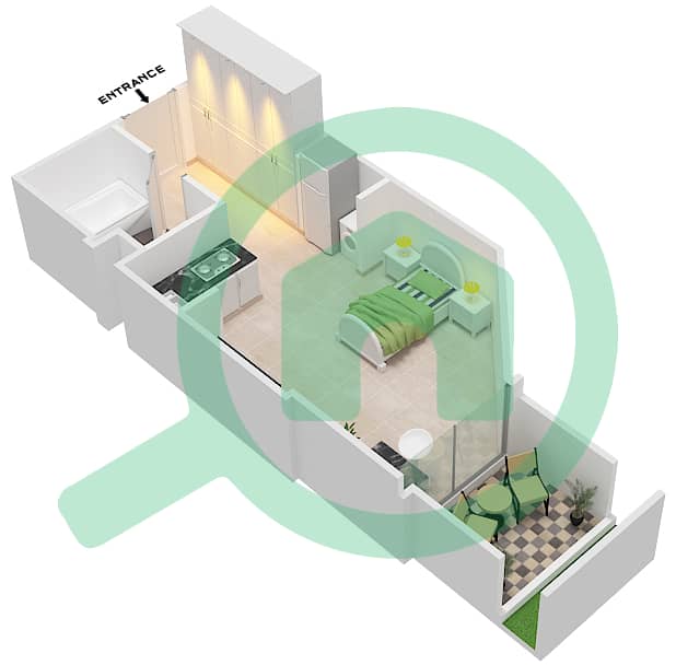 Азизи Стар - Апартамент Студия планировка Единица измерения 23 FLOOR 01 Floor 01 interactive3D