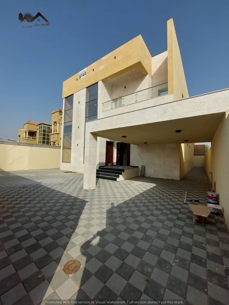 Villa of the largest areas and the best building finishes in Ajman - a privileged location - very large room areas