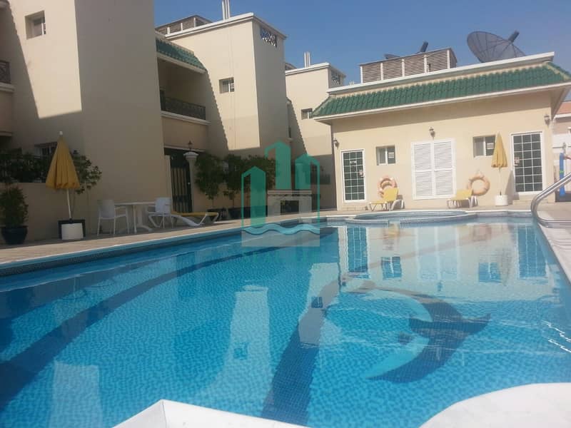 very nice 4 br plus maid villa with shared pool and gym at 200k in umm suqeim