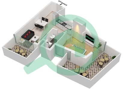 Alexis Tower - 1 Bedroom Apartment Type D Floor plan