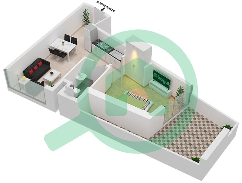 亚历克西斯大厦 - 1 卧室公寓类型G戶型图 interactive3D