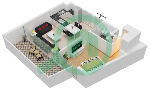 亚历克西斯大厦 - 1 卧室公寓类型C戶型图
