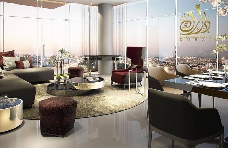 Apartment for sale on Sheikh Zayed Road, overlooking the water canal and Burj Khalifa