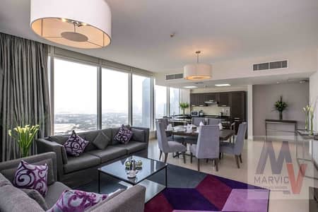 شقة فندقية 2 غرفة نوم للايجار في شارع الشيخ زايد، دبي - شقة فندقية في برج نسيمة شارع الشيخ زايد 2 غرف 145000 درهم - 5937581