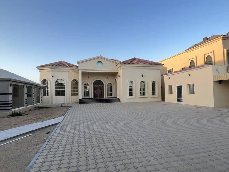 GROUND FLOOR VILLA AVAILBLE FOR RENT 5 BEDROOMS WITH MAJLIS HALL & MULHAQ IN AL AL RAQAIB AJMAN 100,000/- AED YEARLY