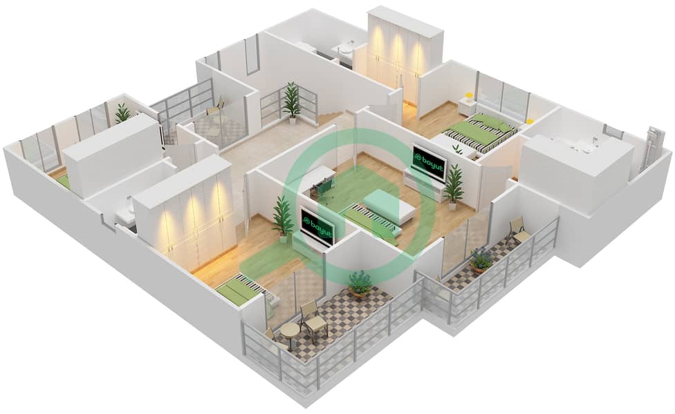 The Meadows 3 - 5 Bedroom Villa Type 11 Floor plan First Floor interactive3D