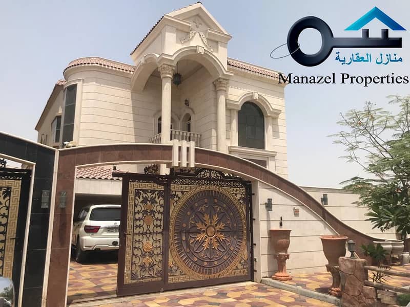 Villa for sale with electricity and water in Al-Rawda 1 European finishing, central air conditioning, a very excellent location on the permanent stree