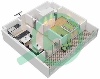 Merano Tower - 1 Bedroom Apartment Unit 15,16-FLOOR 2,3-29 Floor plan