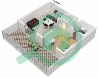 梅拉诺大厦 - 1 卧室公寓单位17-FLOOR 2戶型图