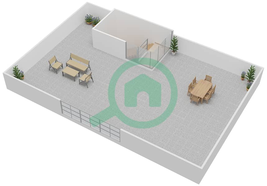 المخططات الطابقية لتصميم النموذج D شقة 3 غرف نوم - برج بانوراما 3 interactive3D