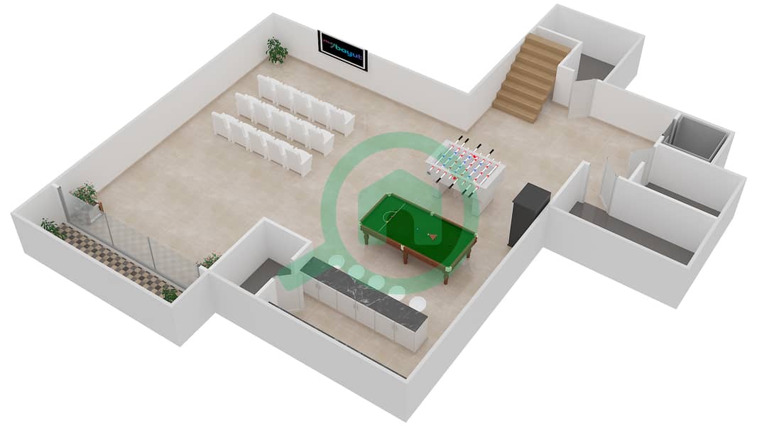 Sanctuary Falls - 6 Bedroom Villa Type I Floor plan Basement interactive3D