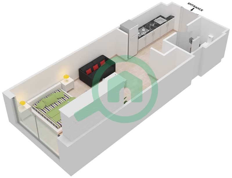 Pantheon Elysee I - Studio Apartment Type/unit S4/52 FLOOR-1 Floor plan Floor-1 interactive3D