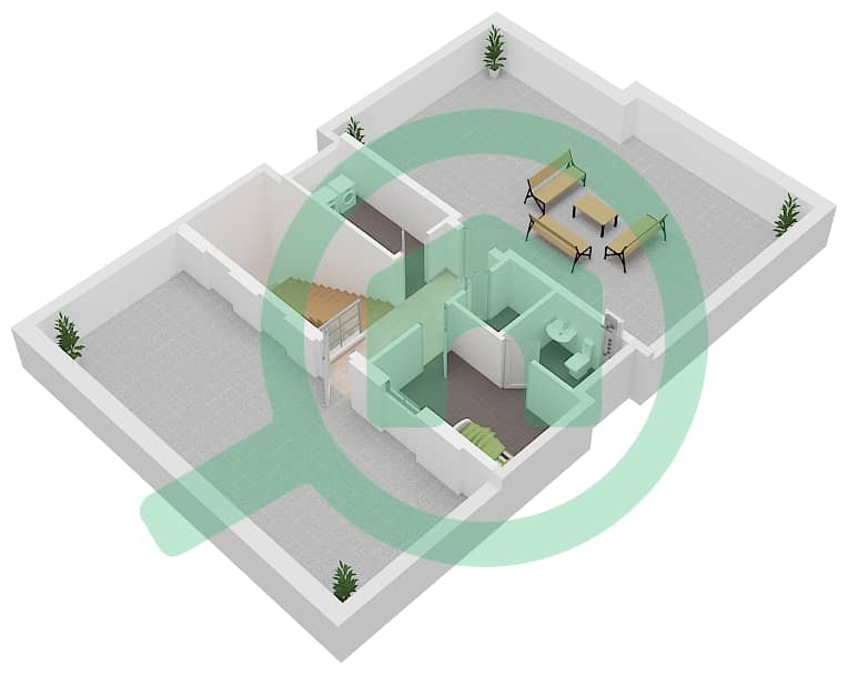 المخططات الطابقية لتصميم النموذج A فیلا 4 غرف نوم - اشبيلية Second Floor interactive3D