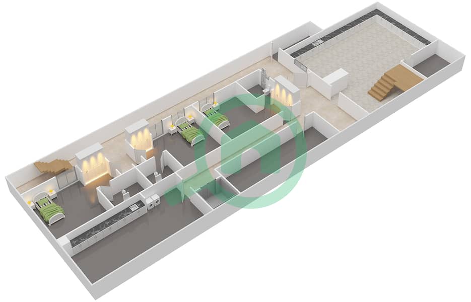 Хидд Аль Саадият - Вилла 6 Cпальни планировка Тип 2A Basement interactive3D