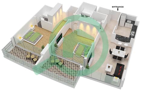 Dorrabay - 2 Bedroom Apartment Type C Floor plan
