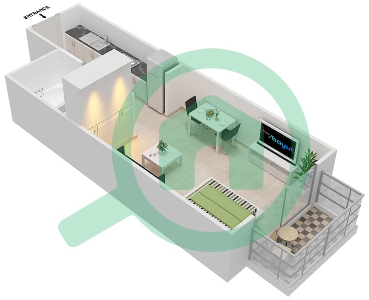 المخططات الطابقية لتصميم الوحدة 207,213,217 شقة استوديو - ريزورتز من دانوب Unit-207,213,217,223,227,234,236
Floor 2 interactive3D