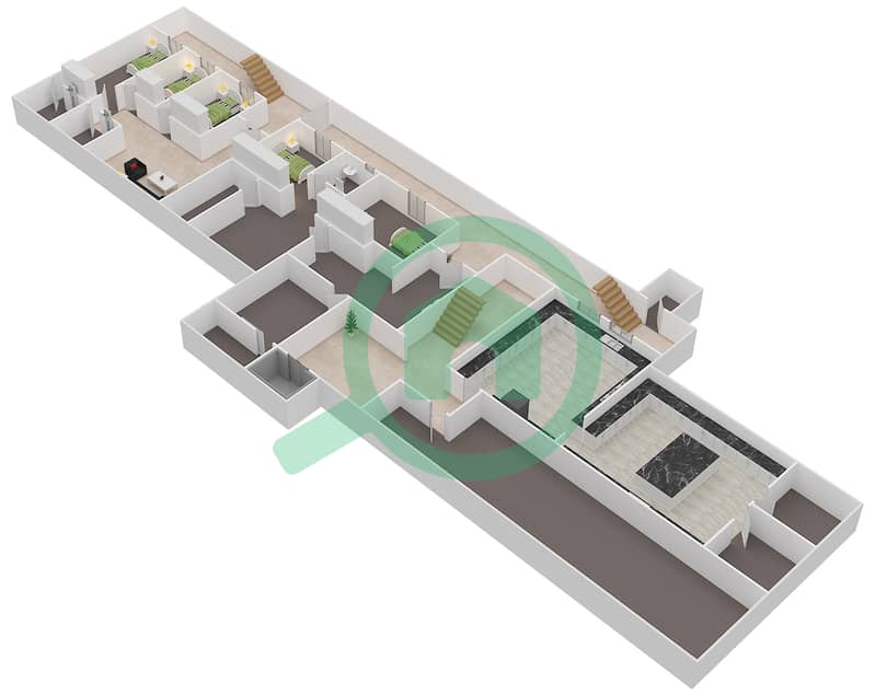 المخططات الطابقية لتصميم النموذج 1 فیلا 7 غرف نوم - حِد السعديات Basement interactive3D