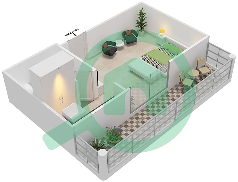 Resortz by Danube - Studio Apartment Unit 337 Floor plan unit 337
Floor 3 interactive3D