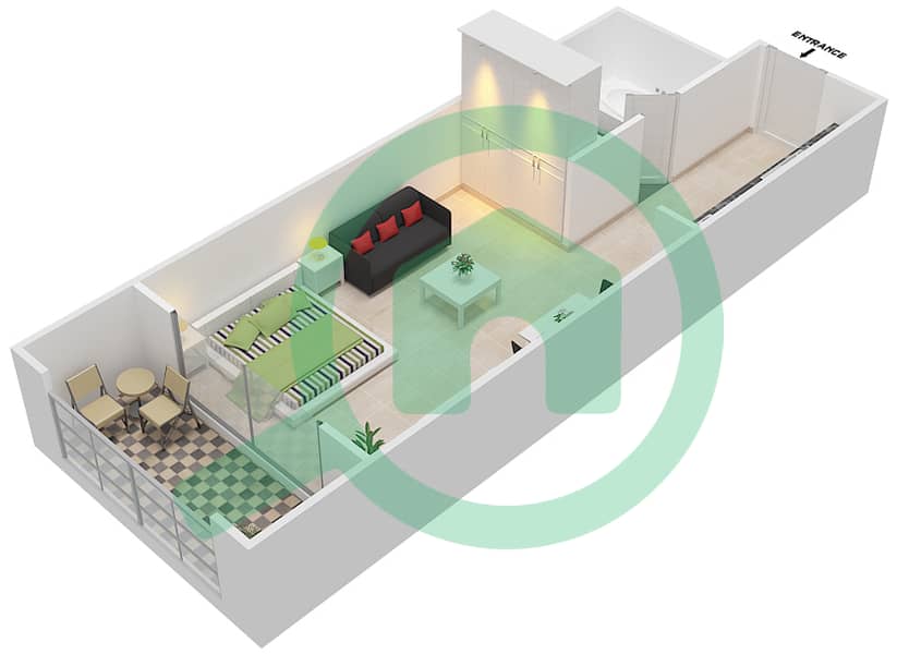 Resortz by Danube - Studio Apartment Unit 410,417,419 Floor plan Unit-410,417,419,427
Floor 4 interactive3D