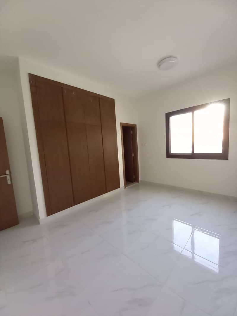 For rent in Ajman apartments, the first inhabitant, a room, a hall, two rooms and a hall with a balcony with closets with walls in Al Nuaimia 1