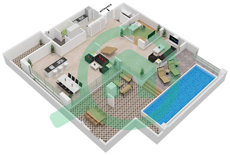 Six Senses Residences - 3 Bedroom Villa Type/unit B/04 DUPLEX Floor plan Lower Floor interactive3D