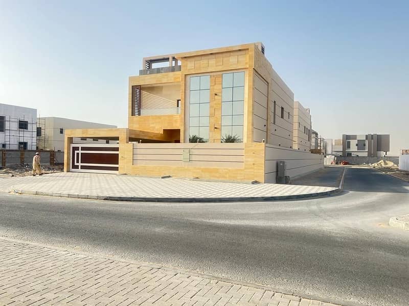 BRAND NEW EUROPEAN STYLE BEAUTIFUL TILE FLOORING VILLA 5 BEDROOM WITH HALL IN AL TALLAH 2 AJMAN FOR SALE 2100000/- AED