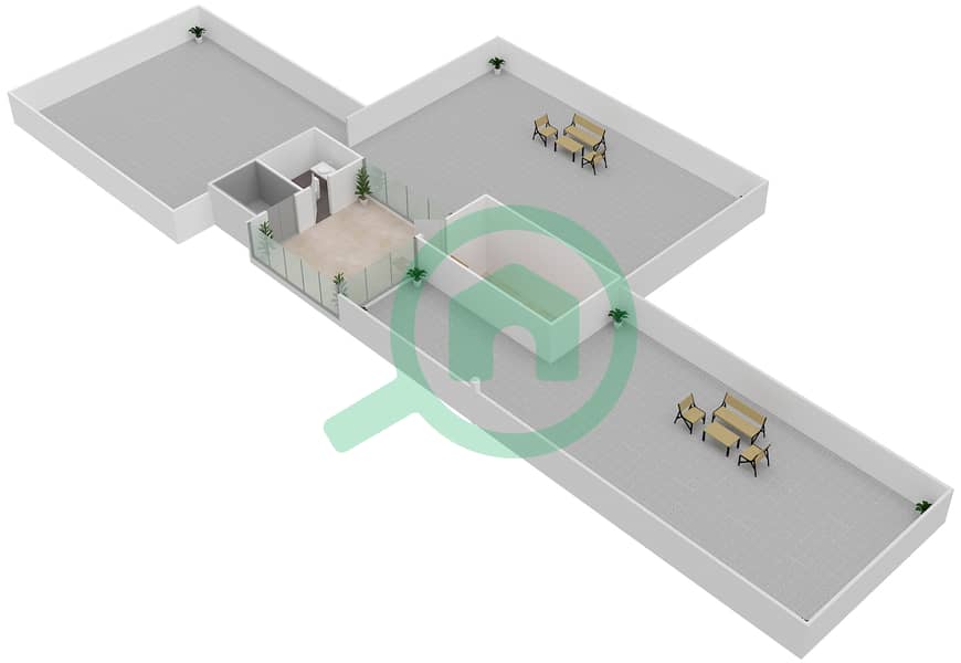 المخططات الطابقية لتصميم النموذج A فیلا 6 غرف نوم - ذا ريزيرف Top Floor interactive3D