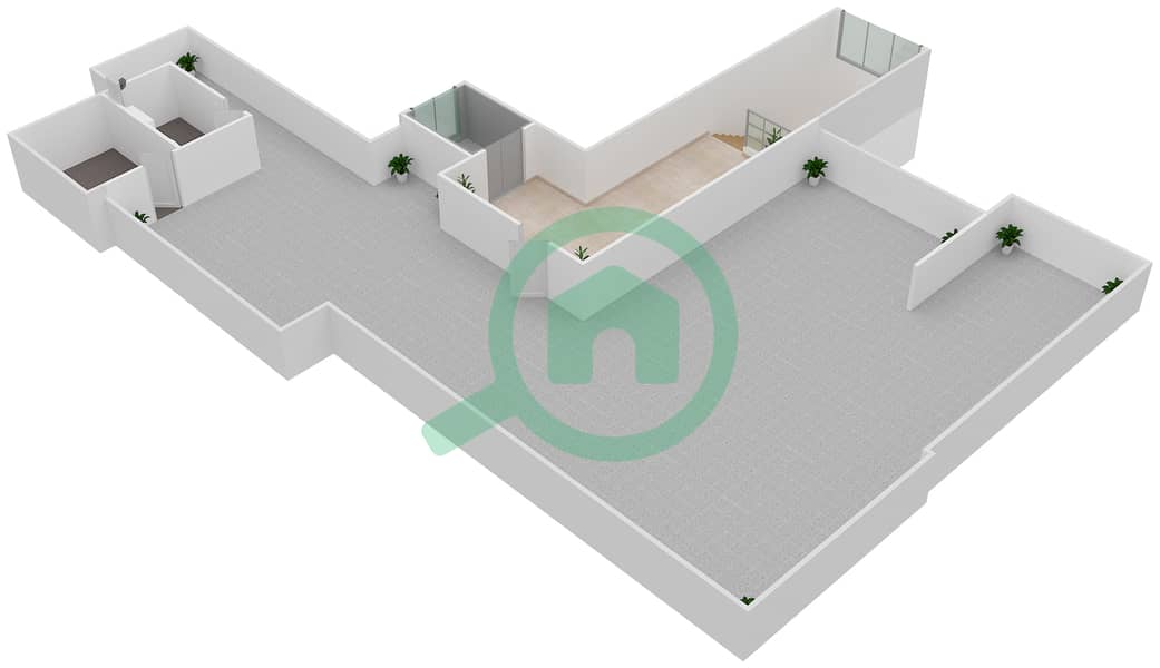 المخططات الطابقية لتصميم النموذج C فیلا 6 غرف نوم - ذا ريزيرف Top Floor interactive3D