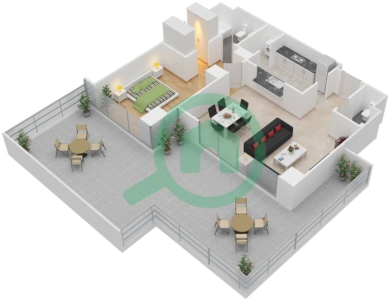 The Residence 7 - 1 Bedroom Apartment Suite 4 FLOOR 3 Floor plan Floor 3 interactive3D