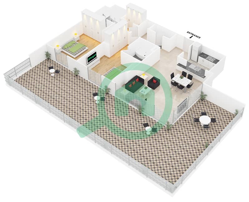 The Residence 5 - 2 Bedroom Apartment Suite 2 FLOOR 2 Floor plan Floor 2 interactive3D