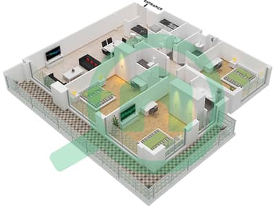 Pantheon Elysee I - 3 Bedroom Apartment Type/unit 3B1/13 FLOOR-1 Floor plan