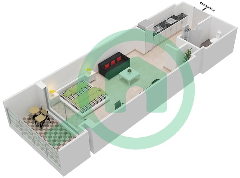 المخططات الطابقية لتصميم النموذج / الوحدة S1 FLOOR-2-3 شقة  - بانثيون إليزيه I Floor-2-3 interactive3D