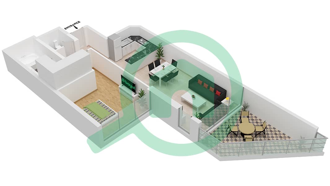 المخططات الطابقية لتصميم الوحدة 13 FLOOR 4,5 شقة 1 غرفة نوم - عزيزي مينا Floor 4,5 interactive3D