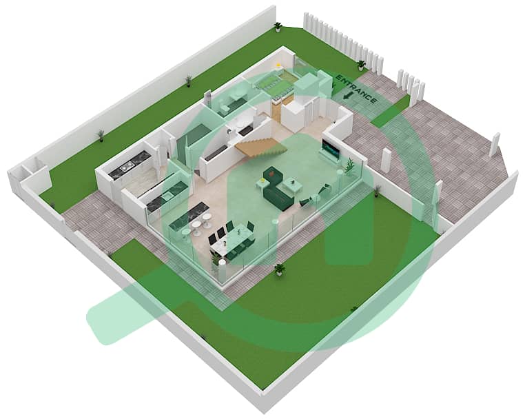 June 2 - 4 Bedroom Villa Type STAND ALONE VILLA-2 Floor plan Ground Floor interactive3D
