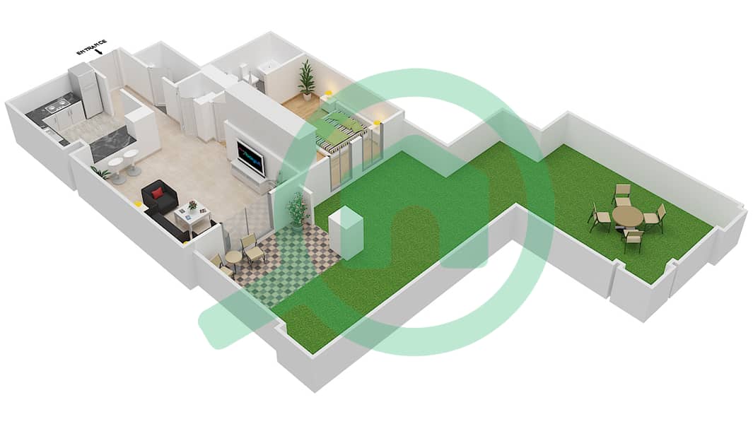 Зафаран 2 - Апартамент 1 Спальня планировка Единица измерения 5\GROUND FLOOR Ground Floor interactive3D