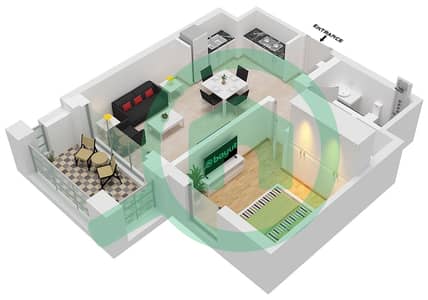 المخططات الطابقية لتصميم الوحدة 11 FLOOR 2-7 (B-2) شقة 1 غرفة نوم - سيرف في كريك بيتش